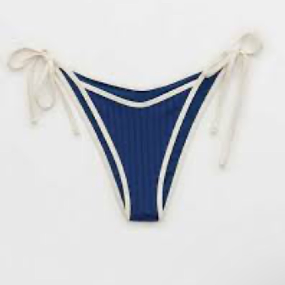 Aerie Wide Rib Low Rise Tie Cheekiest Bikini Bottom Size XXL